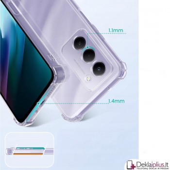 Silikoninis - Anti shock dėklas - su kameros apsauga - skaidrus (Xiaomi Redmi 15 4G)
